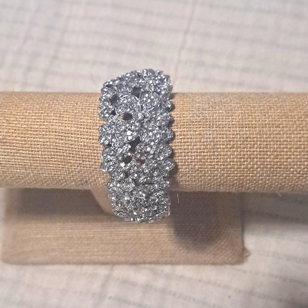 NWT Austrian Crystal Hinged Cuff Bracelet